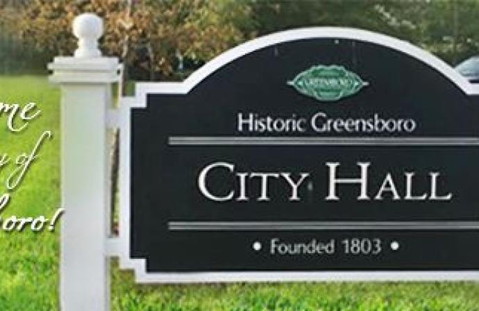 City hall sign