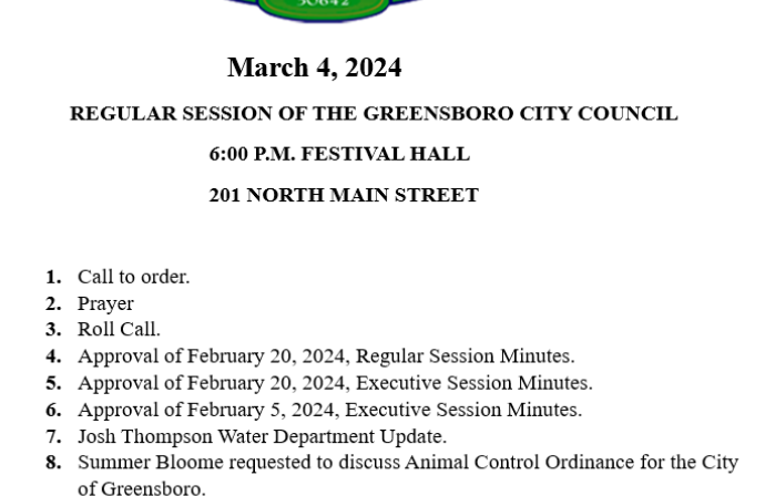 REGULAR SESSION OF THE GREENSBORO CITY COUNCIL